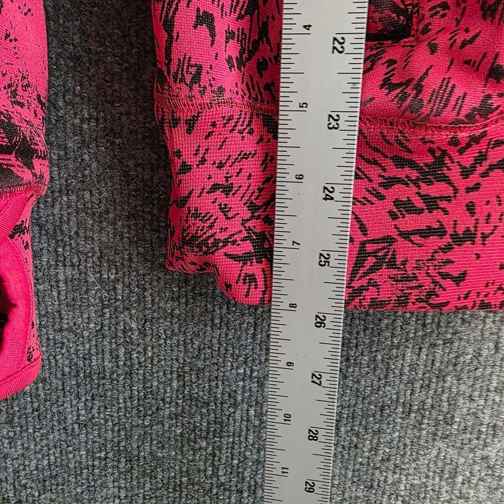 Vintage Volcom Women Red Black Animal Print Zip Up Hoodie Fleece Jacket Ski Snow - Picture 13 of 15